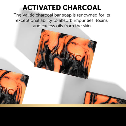 VALITIC Charcoal Kojic Acid Turmeric Black Soap for Dark Spots, 4 Pack