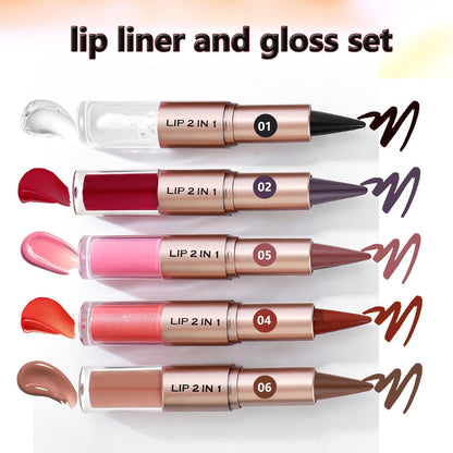 MiaSarah Lip Liner Gloss Lip Combo Sets Kit,Nude Brown Lip Liner and Brown Gloss Set, lip combo sets for black women, High Pigmented Long Lasting Plumping Lip Gloss Lipstick Waterproof Lip Combo 06