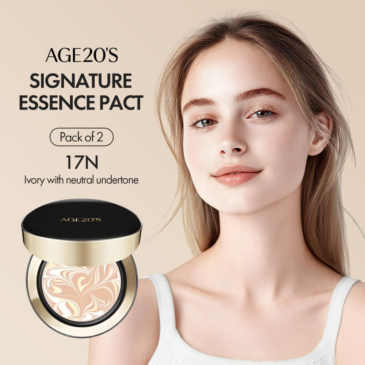 AGE20'S Signature Essence Pact | Pack of 2 | 17N IVORY
