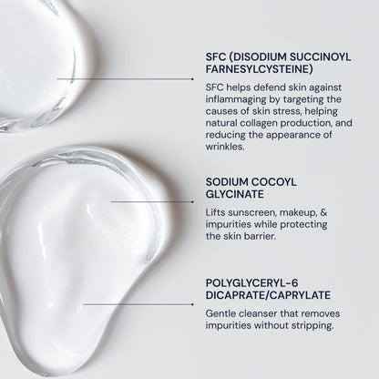 Blueprint Bryan Johnson Gentle Facial Cleanser with SFC & Hyaluronic Acid – Age-Defying Gel Cleanser for Firm, Balanced & Hydrated Skin – Vegan • Fragrance-Free