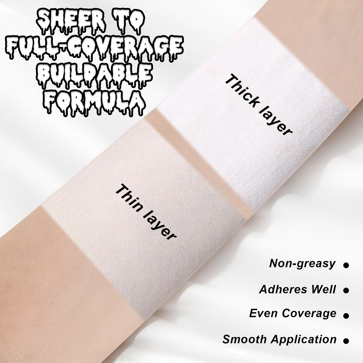 LYNEMOGA White Foundation, Liquid Foundation for Halloween Cosplay Makeup