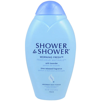 Shower to Shower Morning Fresh Body Powder for Chafing and Odor, 13 Oz