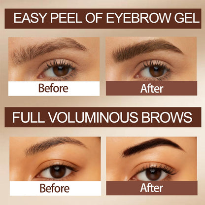 RKISSBEAUTY Eyebrow Tattoo Peel off T int Gel Waterproof Fuller & Defined Looking Brows (Black and Brown)
