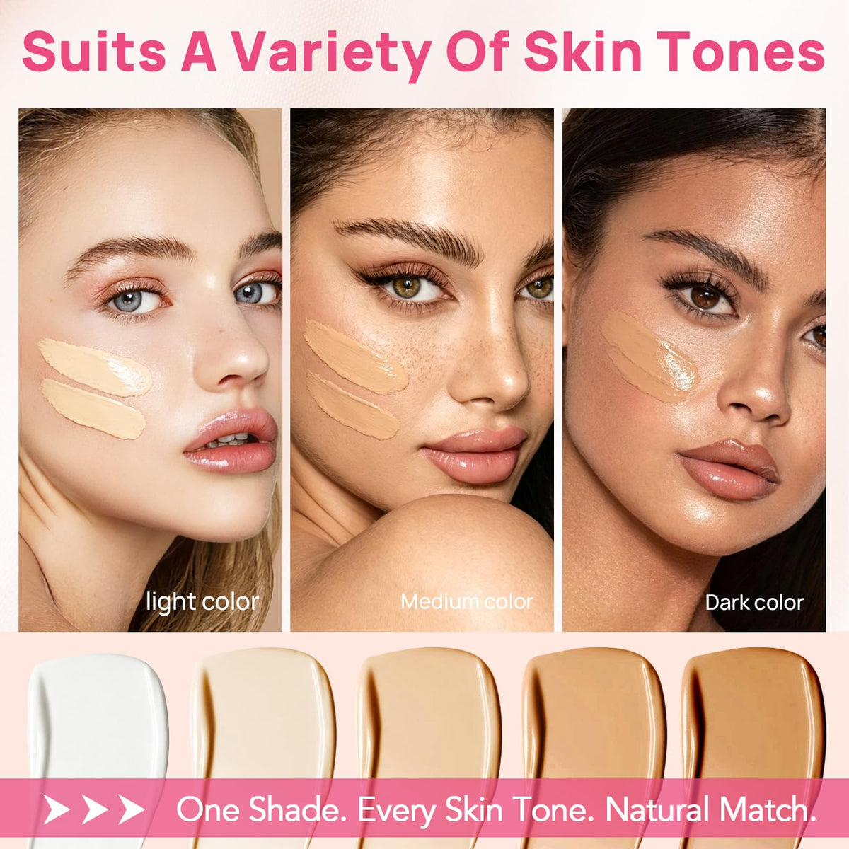 Color Changing Foundation, Color Changing Foundation for Mature Skin, Concealing Fine Lines and Wrinkles, Deep Hydration & Refines Pores (1 Pack)