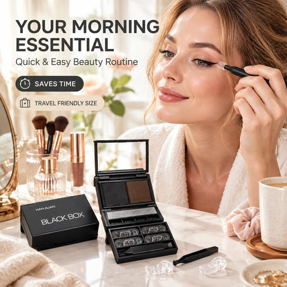 3‑in‑1 Eyeliner & Lower Lash Stamp Kit with Beauty Mark Stamp, Waterproof Smudge‑Proof Dual-Color Ink Eye Makeup Tool for Beginners, With Portable Case
