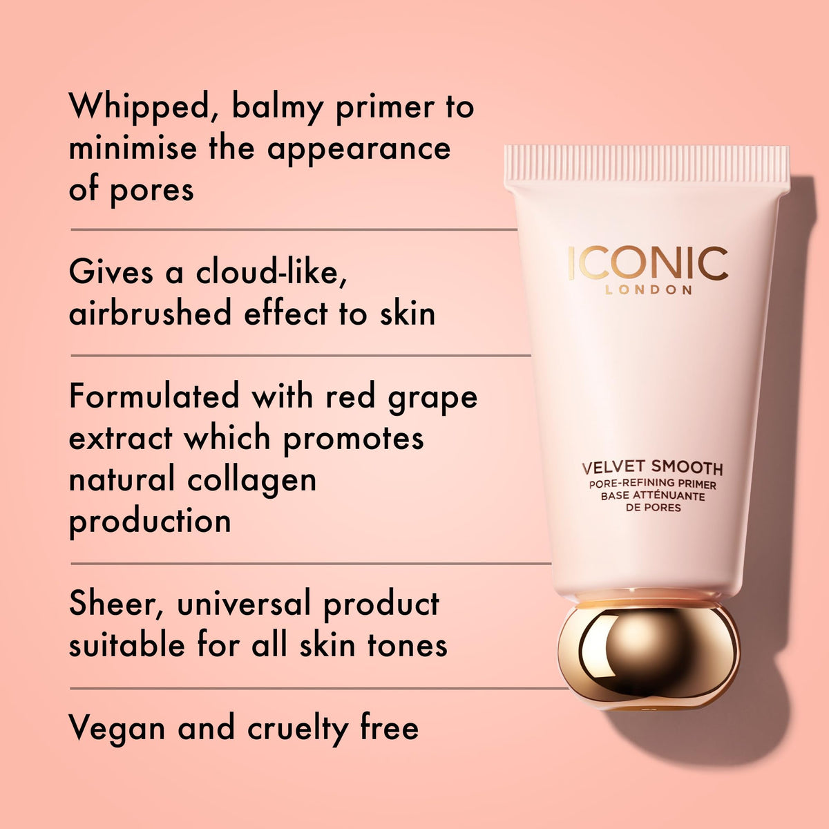 ICONIC LONDON Velvet Smooth Pore-Refining Primer | Vegan, 1.01 Fl oz