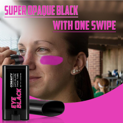 CCBeauty Hot Pink Eye Black, Sweatproof Eyeblack Stick For Baseball Football Softball Lacrosse, Face Paint Sports Grease For Pro Performance, Game Day Cheer Playoffs Accessories for Players & Fans