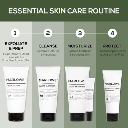 MARLOWE. Facial Scrub for Men, Gentle Face Exfoliator, 6 oz