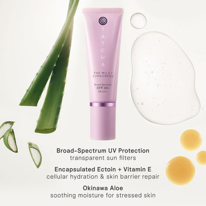 TATCHA The Milky Sunscreen, Broad Spectrum SPF 50 PA++++ Chemical Sunscreen