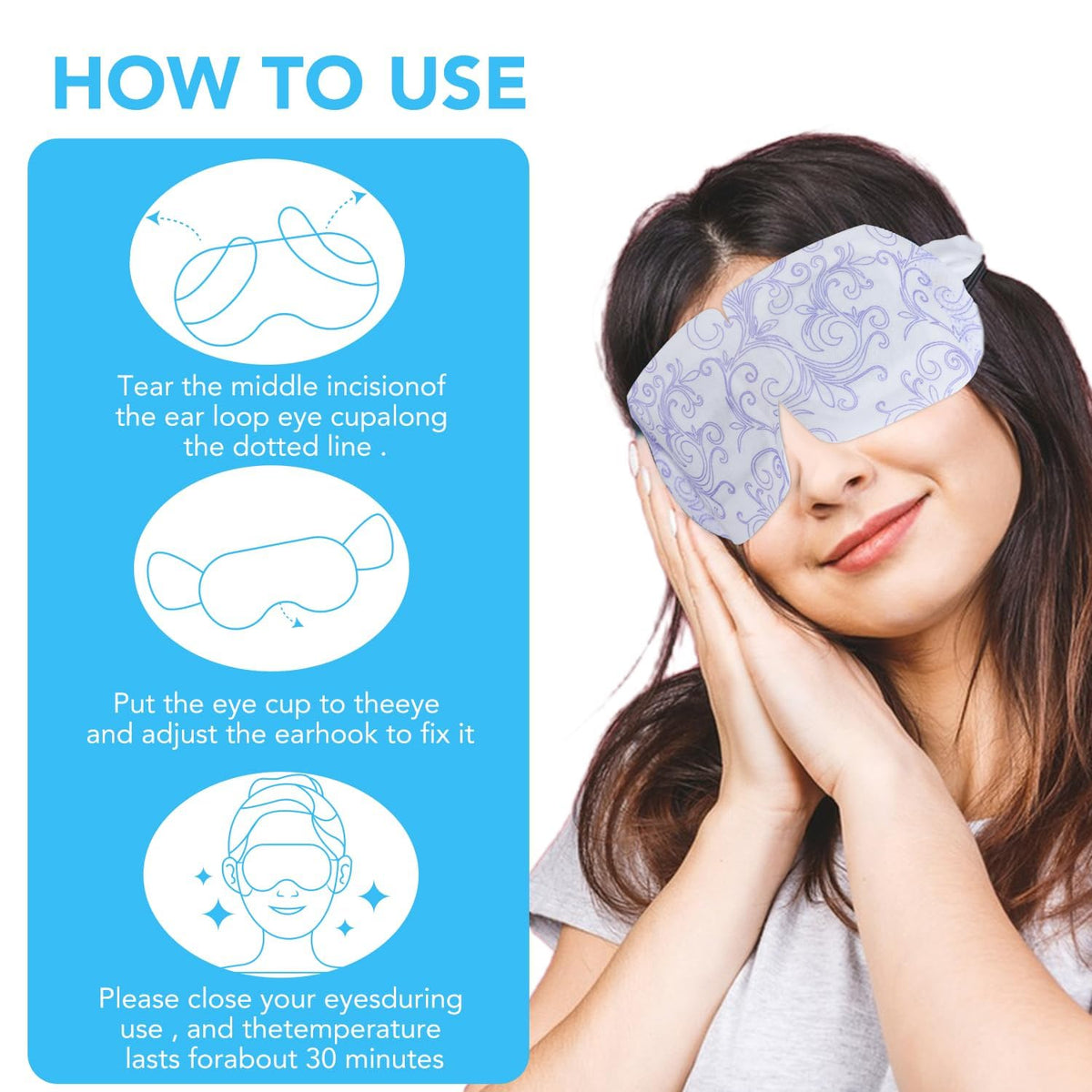 XPCARE 60 Pack Steam Eye Mask Disposable for Dry Eyes Cornea Care-Unscented