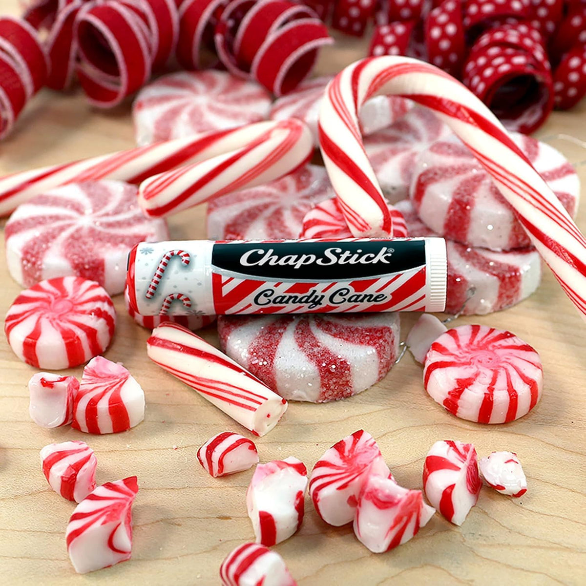ChapStick Lip Balm, Candy Cane 3-Pack, 0.15 Oz Ea