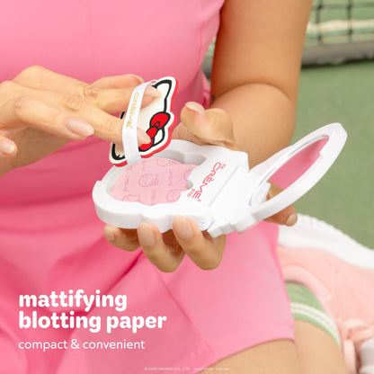 The Crème Shop Hello Kitty Mattifying Blotting Paper with Mirror and Puff