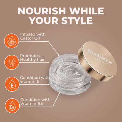 NueDerma Eyebrow Gel Brow Lamination - Clear Styling Wax, 1 oz with Spoolie