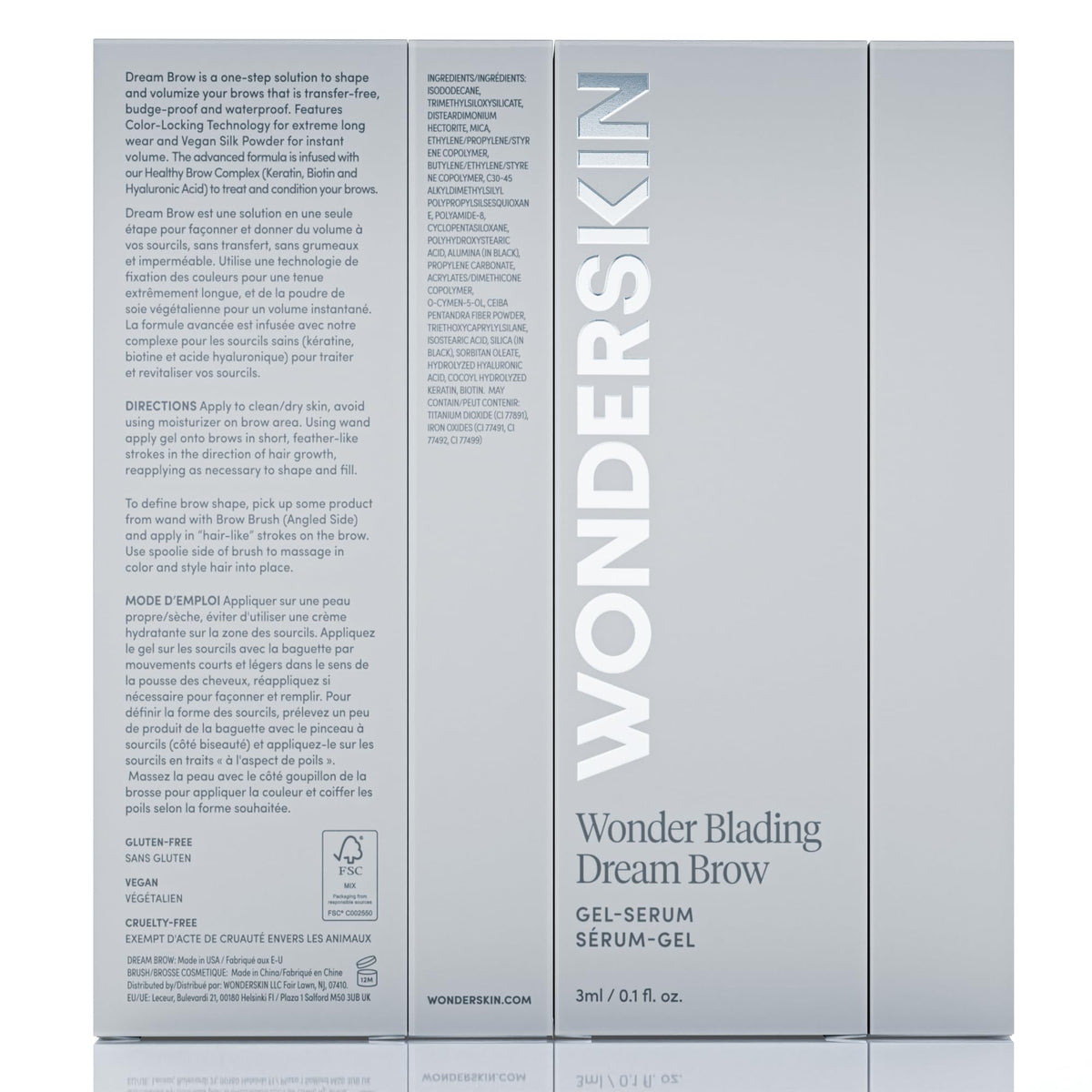 Wonderskin Eyebrow Gel - Long Lasting Eyebrow Gel, Tinted Brow Filler