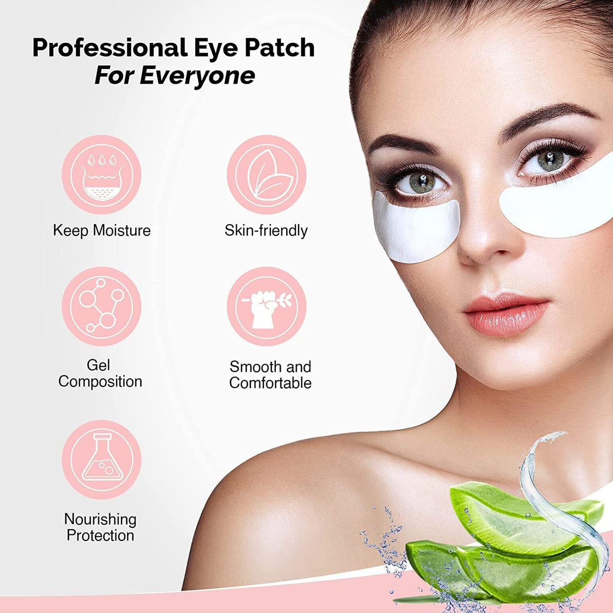 GreenLife 50 Pairs Eye Pads, 100% Naturel Eyelash Extension Under Eye Gel Pads patches kit Collagen with Aloe Vera Hydrogel Eye Patches set for Eyelash Extension Supplies Tools (50 150 300 Pairs)