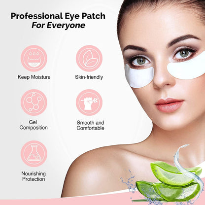 GreenLife 50 Pairs Eye Pads, 100% Naturel Eyelash Extension Under Eye Gel Pads patches kit Collagen with Aloe Vera Hydrogel Eye Patches set for Eyelash Extension Supplies Tools (50 150 300 Pairs)