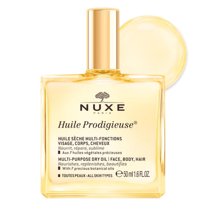 NUXE Huile Prodigieuse Multi-Purpose Dry Body Oil, Skin & Hair, 1.6 Fl Oz