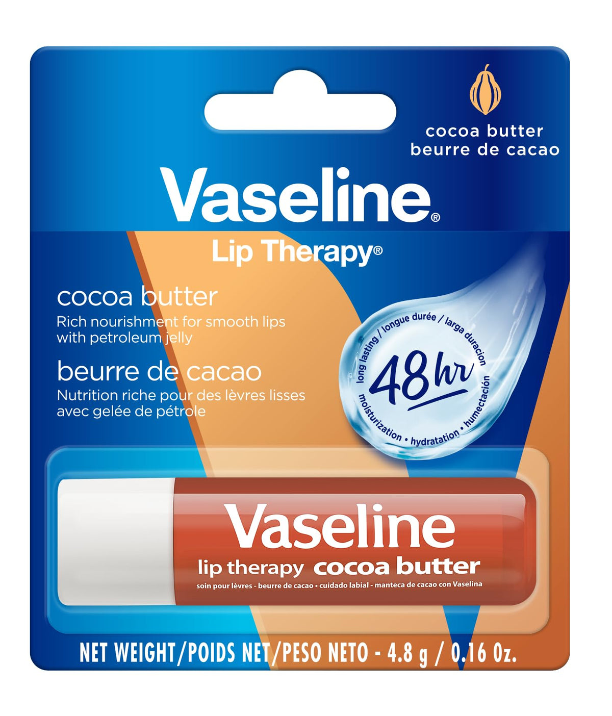 Vaseline Lip w/o Backer Card Cocoa - 12 Pack Box