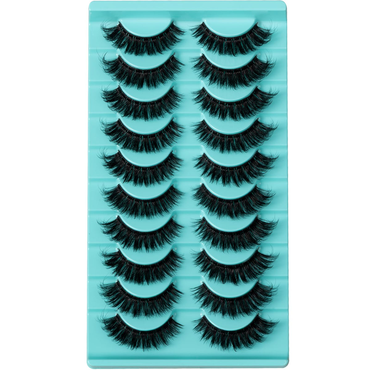 APCYUST Lashes Volume Mink Eyelashes 10 Pairs Natural Cateye Lash Strips Wispy Cat Eye Lashes Natural Look Short Thick Fluffy False Strip Eyelash Full Fake Lash Pack Black Pestañas Postizas for Women