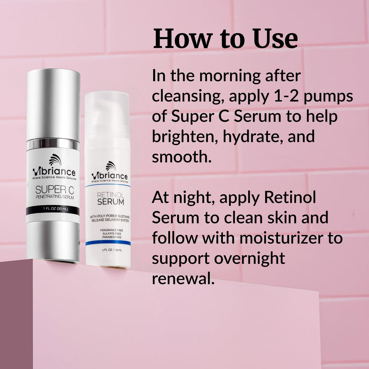 Vibriance Dynamic Duo Skincare Bundle - Super C Serum, Retinol