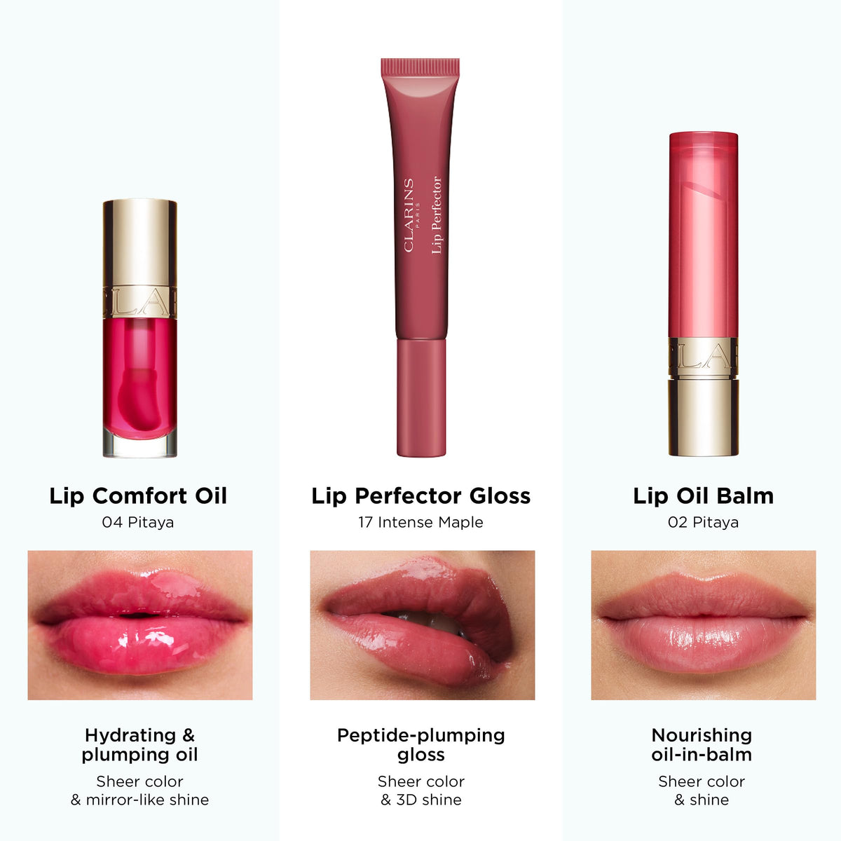 CLARINS Lip Perfector Peptide Plumping + Hydrating Lip Gloss, 0.35 Oz