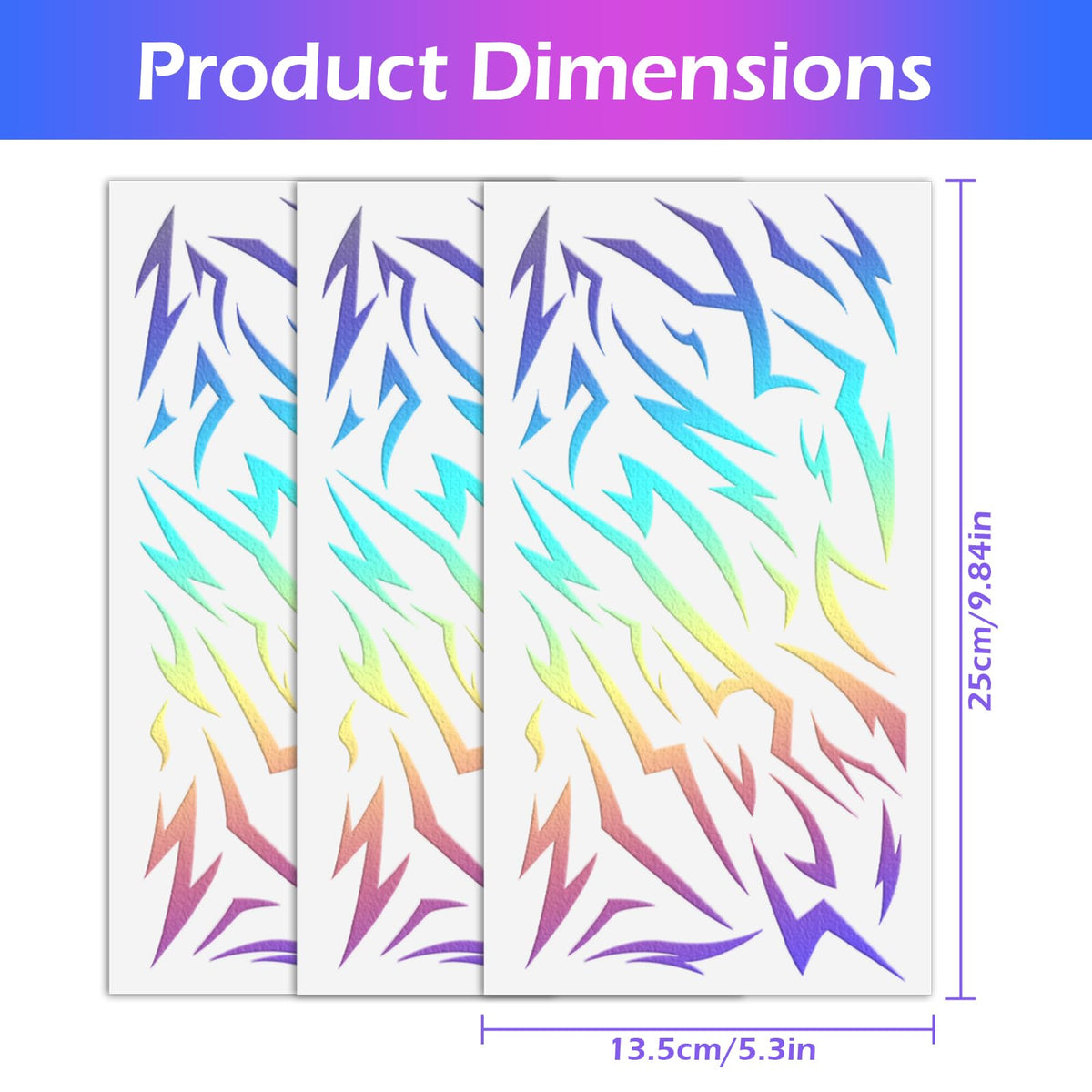 Fantasy Demon Mark Temporary Tattoos, 3 Sheets Waterproof Body Art Stickers for Kids & Adults, Party Favors & Birthday Decorations for Halloween, Cosplay, Festivals and Photo Shoots