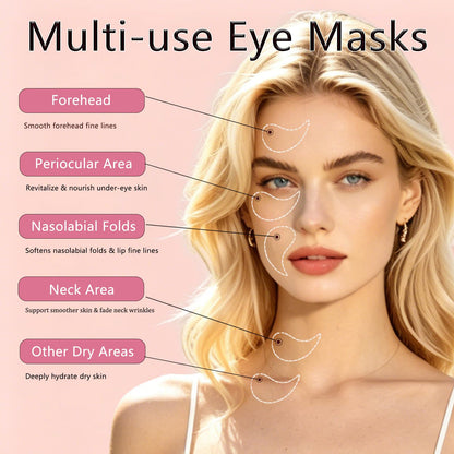 80 Pcs Collagen Eye Masks,Pink Eye Patches for Smile Lines and Wrinkles
