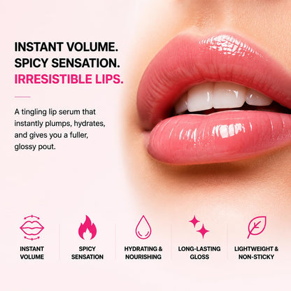 Fifhugaze Spicy Lip Plumper, Hydrating Lip Volumizer Serum & Gloss