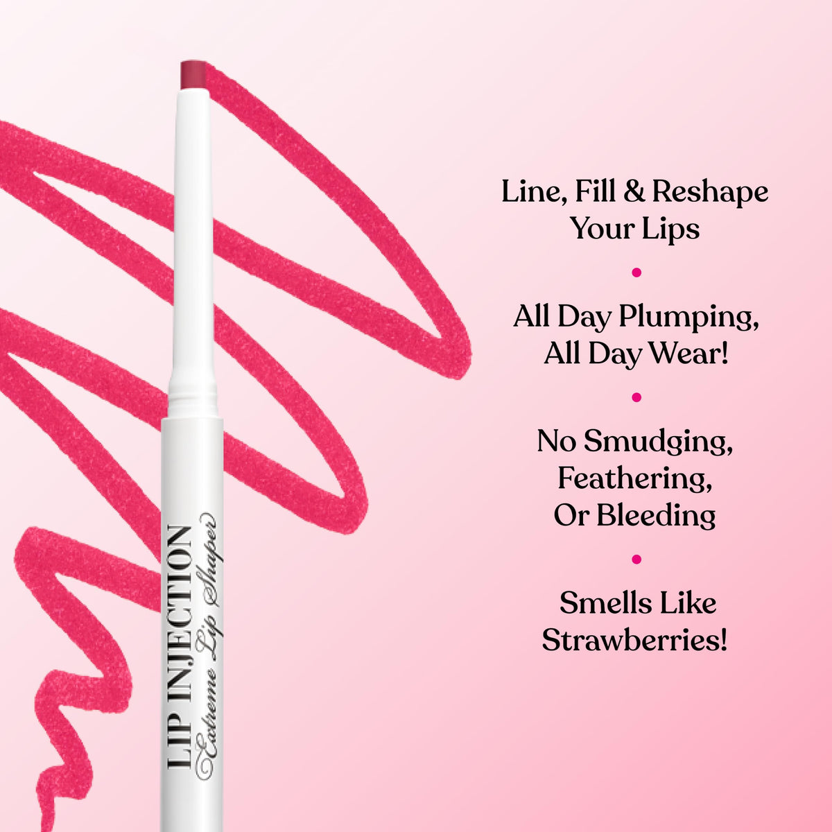 Too Faced Lip Injection Extreme Lip Shaper | Plumping, Waterproof, Liner Pencil, 0.01 Ounce, Puffy Nude