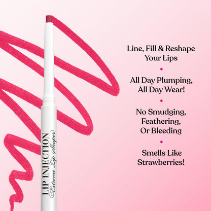 Too Faced Lip Injection Extreme Lip Shaper | Plumping, Waterproof, Liner Pencil, 0.01 Ounce, Puffy Nude