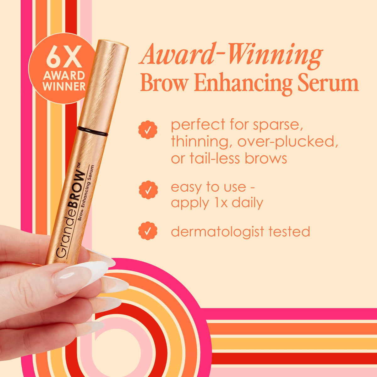 Grande Cosmetics GrandeBROW Brow Enhancing Serum, 3mL, 4-Month Supply