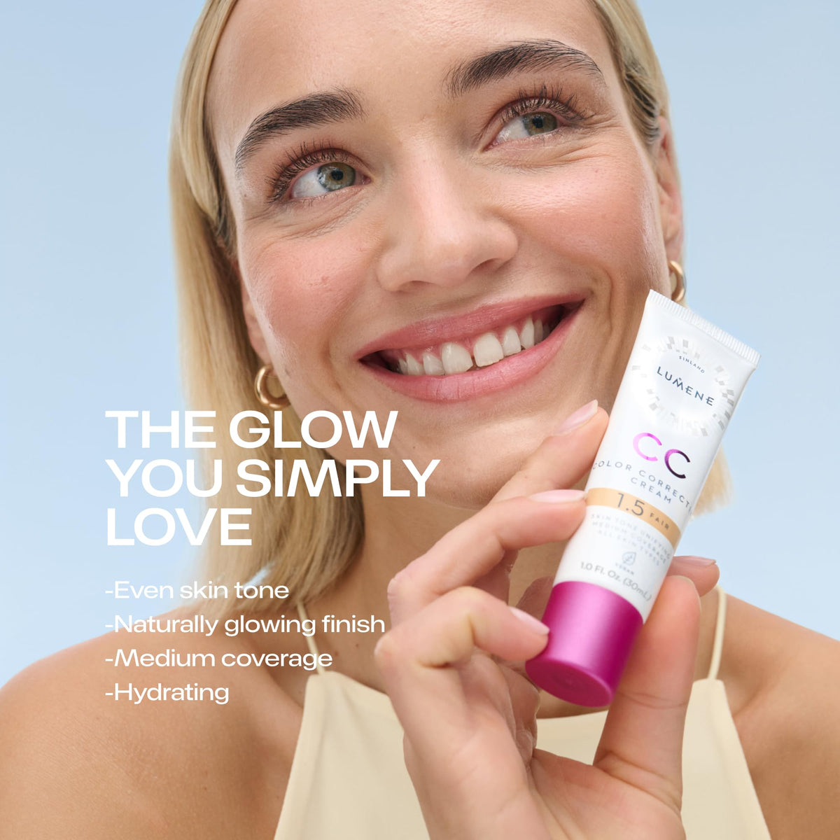 Lumene CC Cream Lightweight Foundation Medium Coverage - Light 1 fl oz