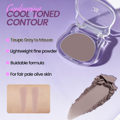 Noerrors Taupe to Mauve Cool Toned Contour Palette for Fair Pale Olive Skin