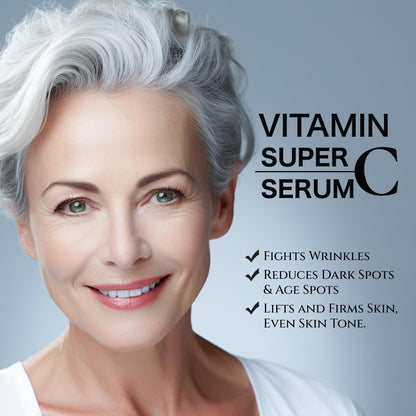 Super Vitamin C Serum for Women over 70, Wrinkle Cream for Face, Anti Aging Cream, Hydrates, Softens, Lifts and Firms Super Vitamin C Serum 30ml