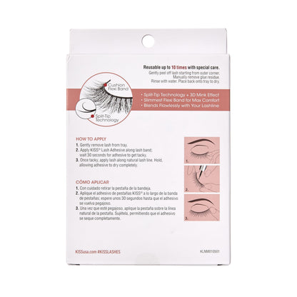 KISS Lash Couture Naked Drama Collection False Eyelashes Multipack 01 with Cushion Flexi Band, Style 'Ruffle', Full & Fluffy Volume, 4 Pairs Fake Eyelashes