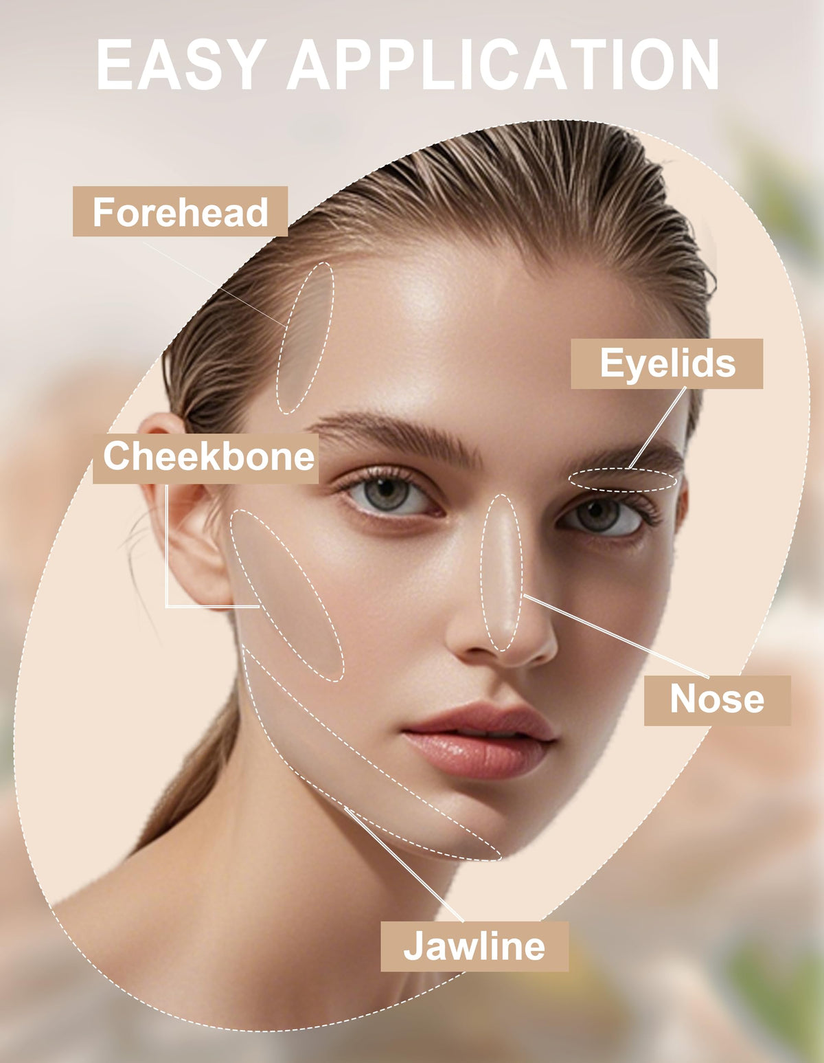 Cool Toned Contour Palette with Face Brush, Taupe Grey Contour Powder
