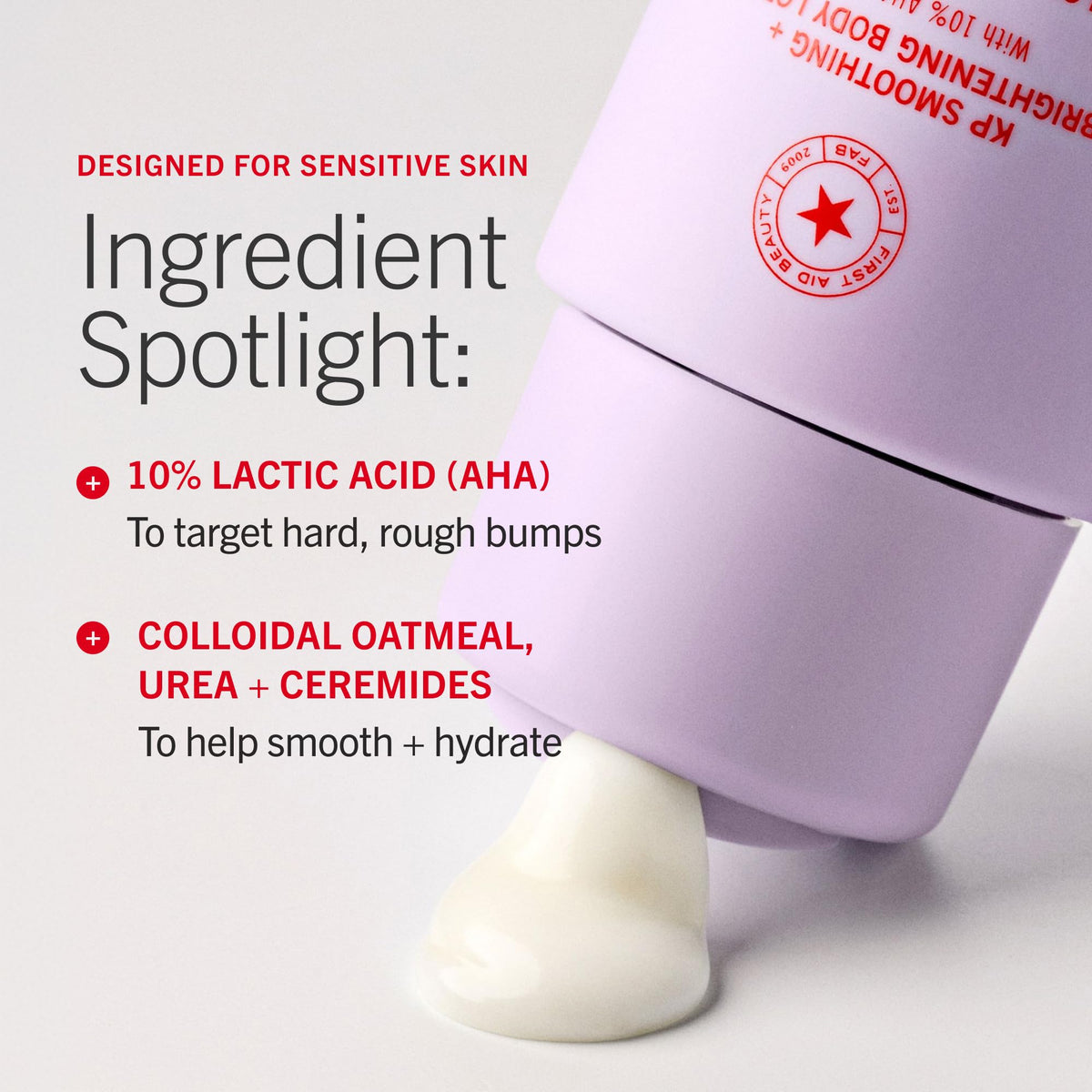 First Aid Beauty KP Smoothing and Brightening Body Lotion, 6.7 fl oz, Peach