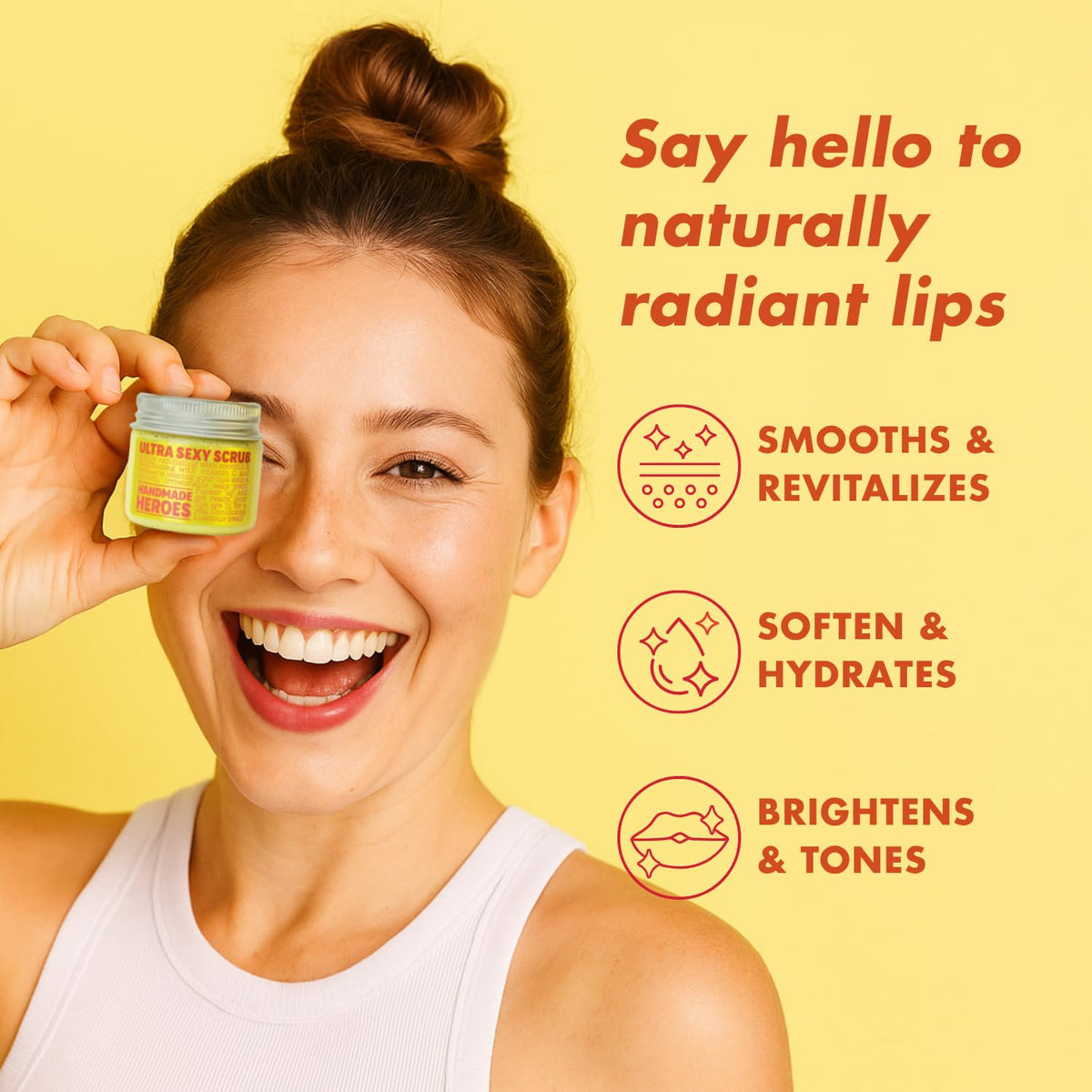 Handmade Heroes Turmeric Lip Scrub with Vitamin C 1oz