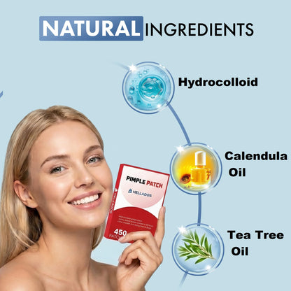 Hellados™ 450 Pimple Patches For Face, 4 Size Hydrocolloid Acne Patches