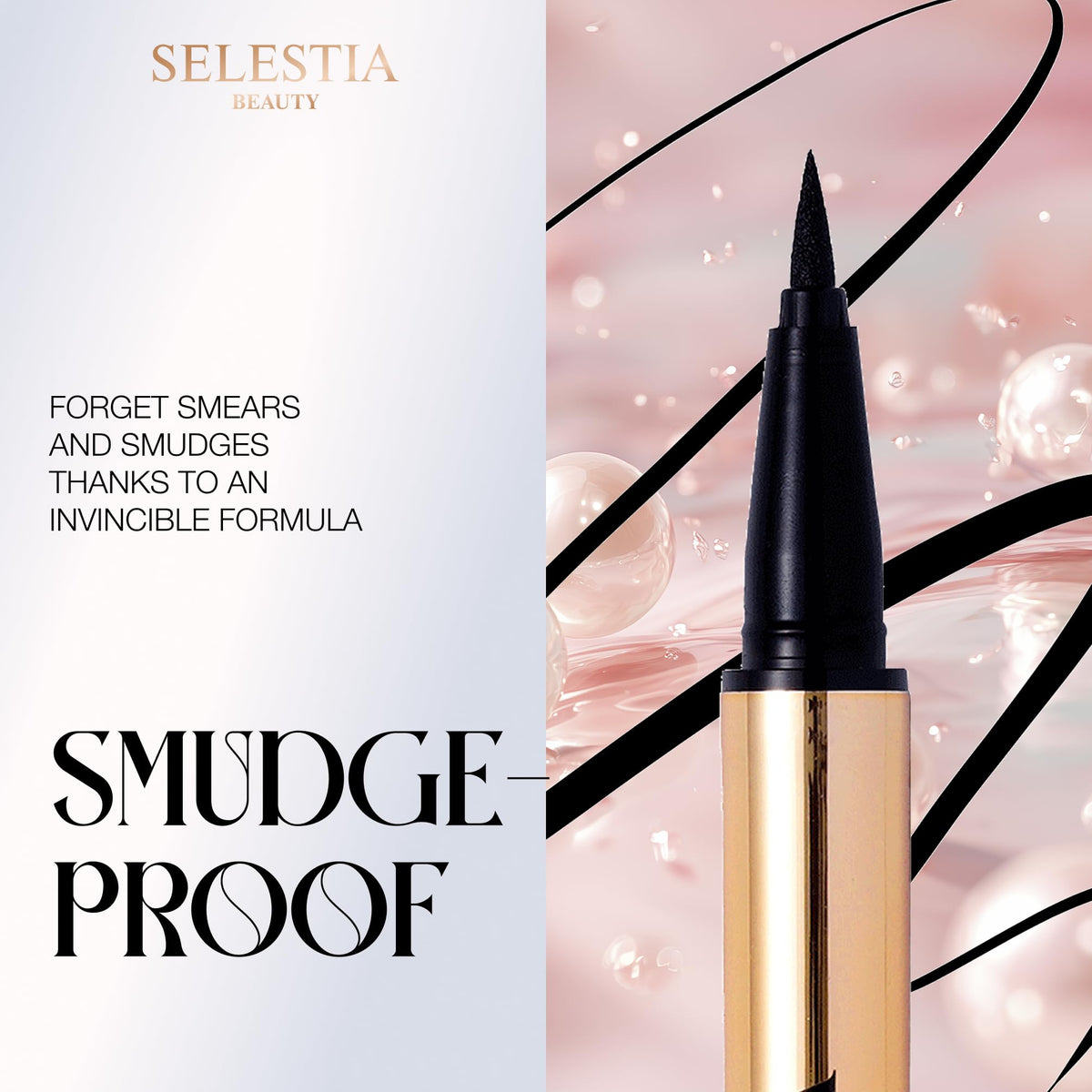 SELESTIA BEAUTY Black Liquid Eyeliner Pencil Queen Cobra – Long-Lasting – Quick-Drying, No Flaking – Thin Applicator & Intense Color – 0.016 fl.oz