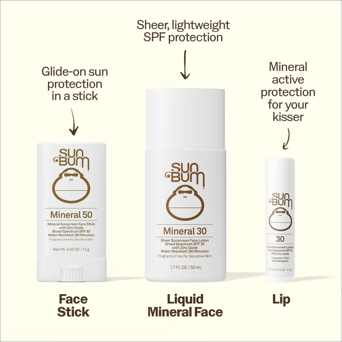 Sun Bum Mineral SPF 50 Face Stick Sunscreen - Travel Size, 0.45 oz