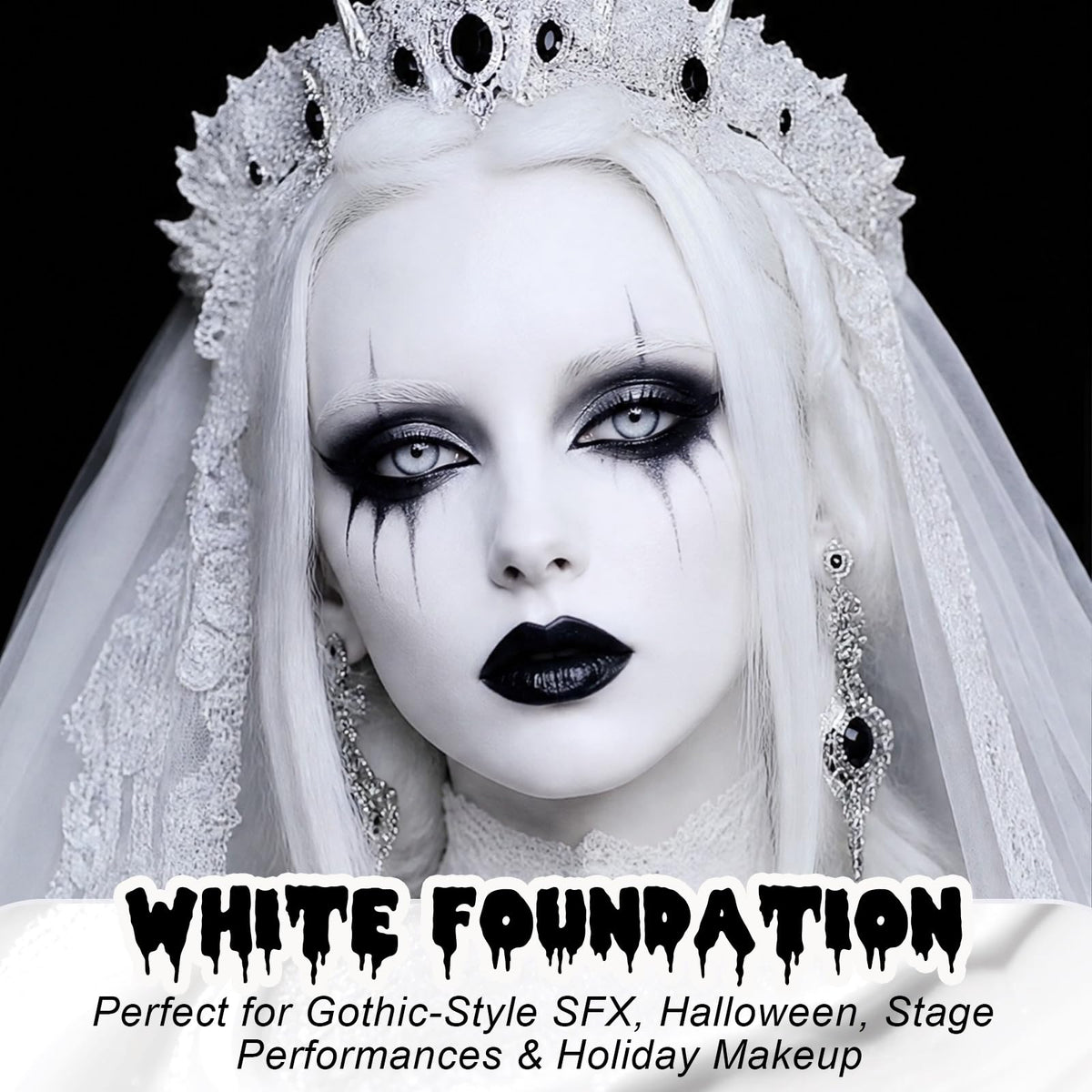 LYNEMOGA White Foundation, Liquid Foundation for Halloween Cosplay Makeup