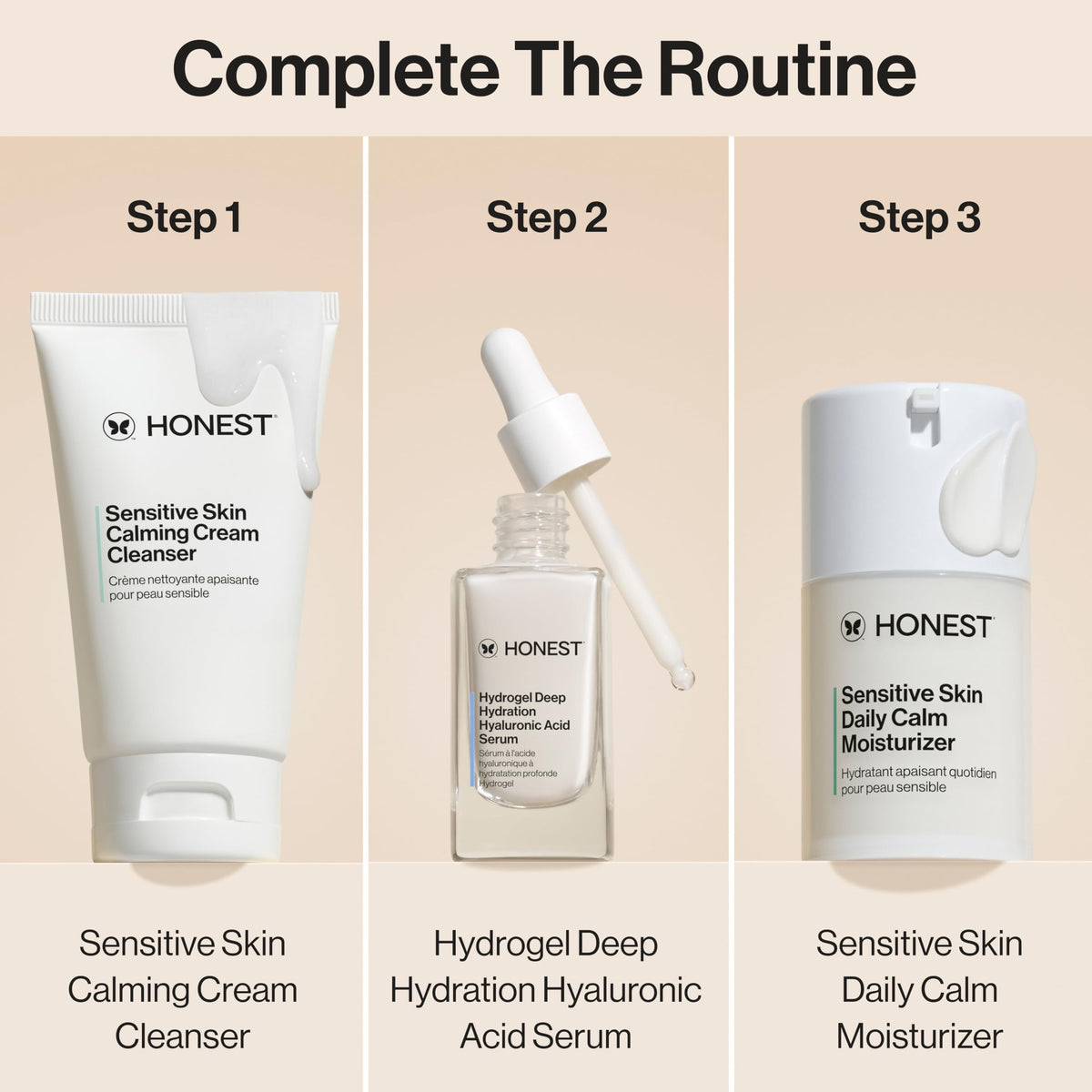 Honest Beauty Sensitive Skin Calming Cream Cleanser, Unscented, 4 fl oz