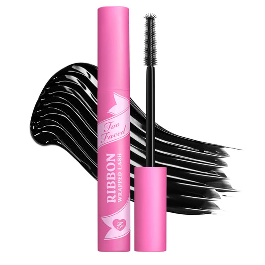 Too Faced Ribbon Wrapped Lash Mascara | Extreme-Length Tubing Mascara + 24-Hour Volume & Curl | Flake-Resistant, Smudge-Proof, Clump-Free Formula, Lash Extension Effect, Black, 0.27 Fl Oz