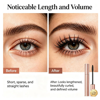 Lash Casting Mascara Korean, Lash Booster Mascara, Cougex Mascara, Lengthening & Curling Mascara–waterproof, Smudge-Proof LashBooster, Tubing Mascara Brown Black Waterproof (Black)