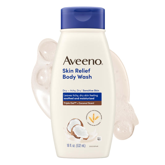 Aveeno Skin Relief Body Wash, Coconut Scent, 18 fl. oz