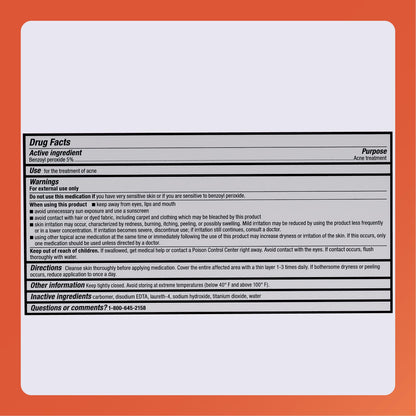 Rugby Acne Medication - Benzoyl Peroxide Gel USP 5% - Vanishing Formula - Greaseless - Helps to Clear Up Acne Pimples - 1.5 Oz. (1 Pack)