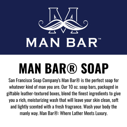 San Francisco Soap Company Man Bar 3-Piece Gift Set - No Harmful Chemicals - Good for all Skin Types - Made in the USA