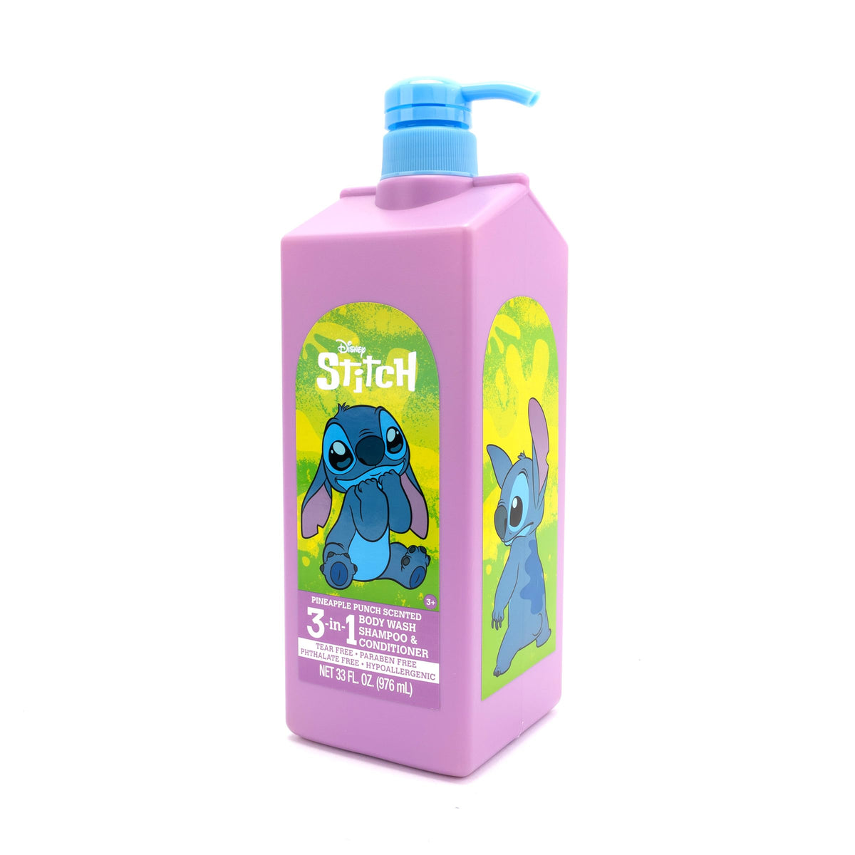 Disney Lilo & Stitch 3-in-1 Body Wash, Shampoo, & Conditioner | Pineapple Punch Scented | Tear Free, Paraben Free, Phthalate Free | Hypoallergenic | 33 fl oz (976 ml)