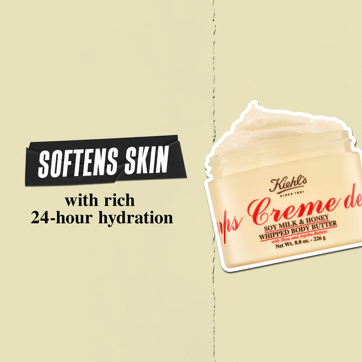 Kiehl's - Creme de Corps Whipped Body Butter - Moisturizes - 8 oz